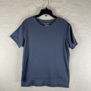 Z. Well Mesh‎ Trim Interlock Sleep T-Shirt Womens Size XS Blue Short Sleeve 6313